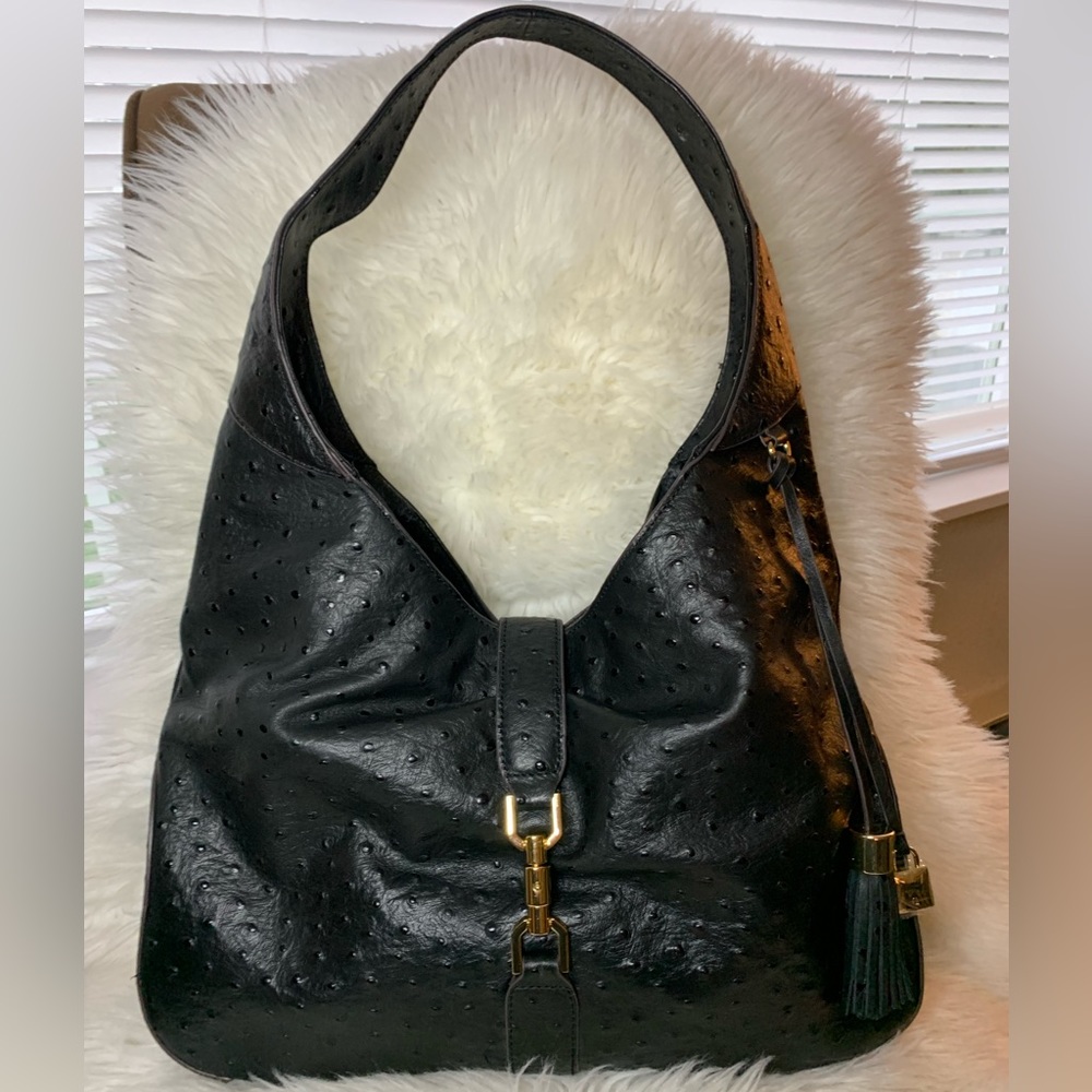 G.I.L.I. Ostrich texture leather tote